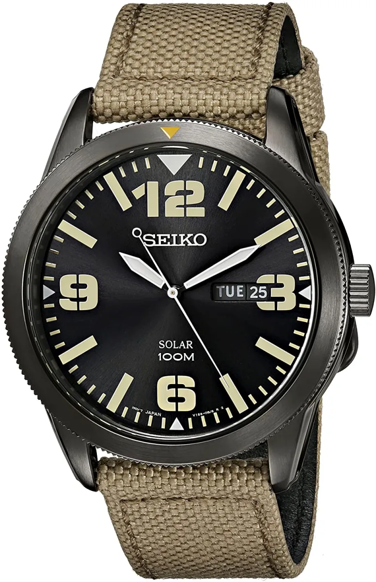 Đồng hồ Seiko cổ sẵn sàng (SEIKO SNE331 Watch) Seiko SNE331 Sport Solar Black  Stainless Steel