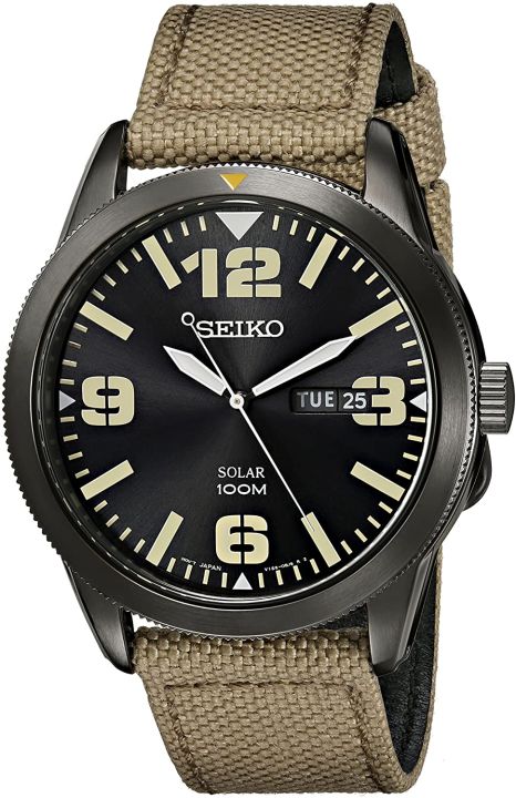 Đồng hồ Seiko cổ sẵn sàng (SEIKO SNE331 Watch) Seiko SNE331 Sport Solar  Black Stainless Steel