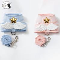 Beautiful Girl Wings Cat Harness 150cm Leash Cute Star Velcro Cat Dog Harness and Leash Set Angel Chest Strap Kitten Accessories