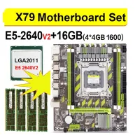 X79 Motherboard with XEON E5 2640 V2 CPU 4X4G DDR3 1600 REG ECC RAM Memory Combo Kit Set NVME SATA Server