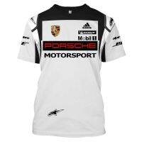 Porsche Motosport เสื้อยืดแฟชั่นใหม่แขนสั้นผู้ชายเสื้อยืดสตรีผู้หญิง OversizedTees ท็อปส์