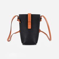 Black Genuine Leather Shoulder Bag for Women Ladies Fashion Purses Mobile Phone Bags y2k Small Shoulder Messenger Bag Crossbody