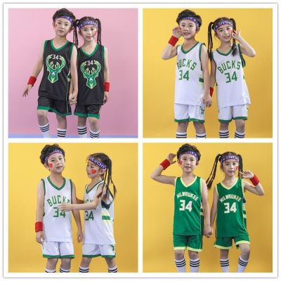 NBA Milwaukee Bucks No.34 Giannis Antetokounmpo Jersey Kids Basketball Clothing Suits