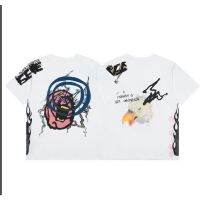 High street T-shirt TRAVIS new Fujiwara lightning tripartite co-branded short-sleeved abstract printed round-neck short-sleeved T-shirt