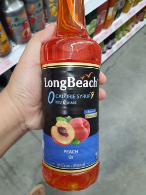 ลองบีชไซรัปพีช สูตรไม่มีแคลอรี่ (740ml.) LongBeach Zero Calories Peach Syrup