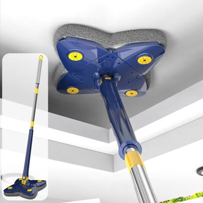Foldable Spin Mop 360° Rotating Twist Mop Squeeze X-type Ceiling Clean Tiles Walls Telescopic Clean Tool  Floor Cleaning Mop