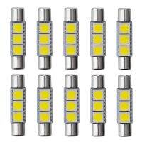 เฟสตูน LED C5W รถยนต์3ดวง5050ไฟ LED 29มม. 1แพ็คสำหรับกระบังแสงไฟกระจกส่องหน้า DC 12V