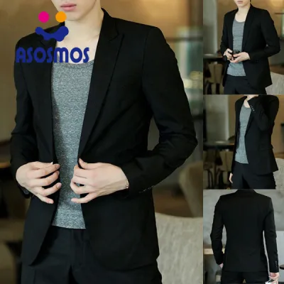 ASM Blazer Coatเสื้อสูททรงสลิมเกาหลีสไตล์ลำลองสีดำธุรกิจรายวันแจ็คเก็ต