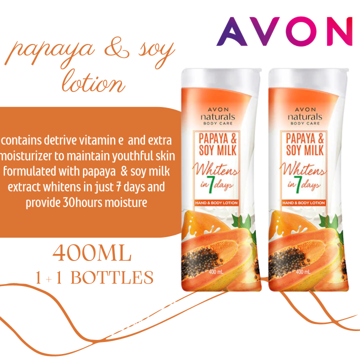 AVON Naturals Papaya & Soy milk Lotion 400ml ( 2 BOTTLES ) Lazada PH