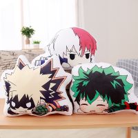 {Icc toy}My Hero Academia มังงะอนิเมะ Plushie หมอนอิงเสื้อฮู้ดมิโดริยะอิซุคุ Bakugou Katsuki Todoroki Shouto ยัดไส้ตุ๊กตาสำหรับตกเเต่งตุ๊กตาหนานุ่ม