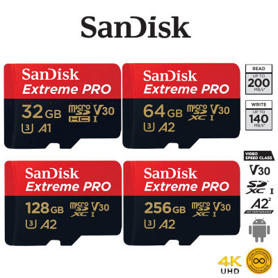 SanDisk Extreme Pro Micro SD Card SDHC 32GB SDXC 64GB 128GB 256GB 512 GB 1TB Speed R/W 200/140MB/s (SDSQXCD) เมมโมรี่ การ์ด Gopro8 Gopro9 Drone
