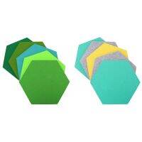 10Pcs Multifunction 3D Decorative Home Message Board Hexagonal Felt Wall Sticker Self-Adhesive Kids Room Baseboard, 5Pcs Gray Yellow Series &amp; 5Pcs Green Series