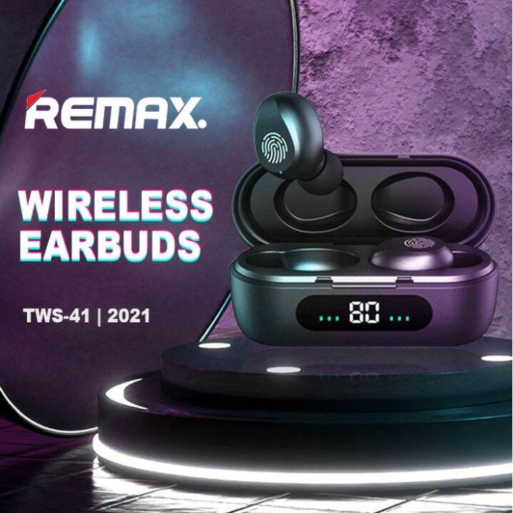 remax-tws-41-หูฟังสเตอริโอไร้สาย-v5-0-hi-fi-ipx-4-พร้อมจอแสดงผลดิจิทัล-แฮนด์ฟรี-ลดเสียงรบกวน-น้ําหนักเบา