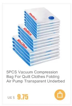 5PCS Folding Air Pump Vacuum Compression Bag For Quilt Clothes