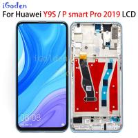 จอแอลซีดีขนาด6.59นิ้วเหมาะสำหรับ Huawei Y9S เหมาะสำหรับ Huawei P สมาร์ทโปรสัมผัสหน้าจอ LCD หน้าจอดิจิตอลชิ้นส่วนประกอบและกรอบ