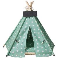 【YD】 Teepee Bed With Thick Cushion Blackboard Dog Tent Breathable 6 Sizes Colors Available Medium Small