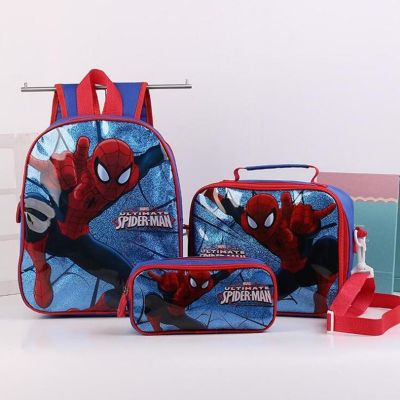Spider-Man Kids School bag Disney Frozen Elsa Princess Backpack 3pcs/set Kindergarten Cartoon Bag Toddler Kids boys schoolbags
