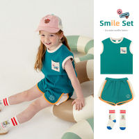 พร้อมส่ง「สินค้าลิขสิทธิ์แท้」Iris kids IKT41901- IKS076  smiley set - sock เสื้อผ้าเด็ก เสื้อ กางเกง ชุดเซท ถุงเท้า