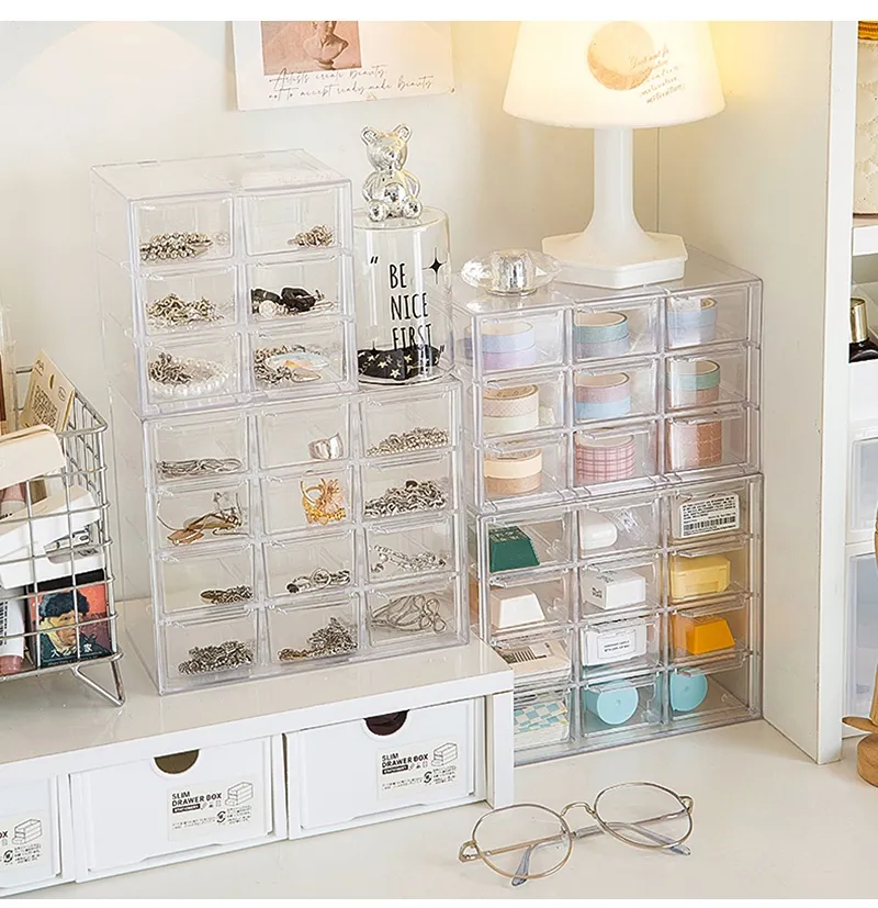 Clear Earring Storage Box Organizers Acrylic Jewelry Storage