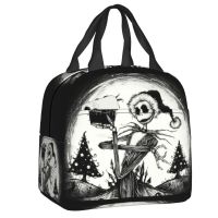 ஐ Skellington Lunch Boxes for Women Leakproof Skeleton Christmas Nightmare Thermal Cooler Food Insulated Lunch Bag School Children