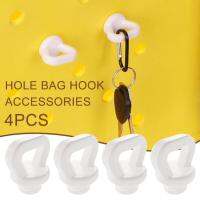 4 Packs Accessories Bag Hooks Pouch Stable Hang Keychains Modern Buckle Hole White Bag Hooks Bag Holder Storage Simple Hiking K9W8