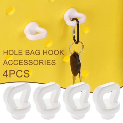 4 Packs Accessories Bag Hooks Pouch Stable Hang Keychains Bag Buckle White Bag Hiking Modern Holder Storage Simple Hole Hooks J1G9