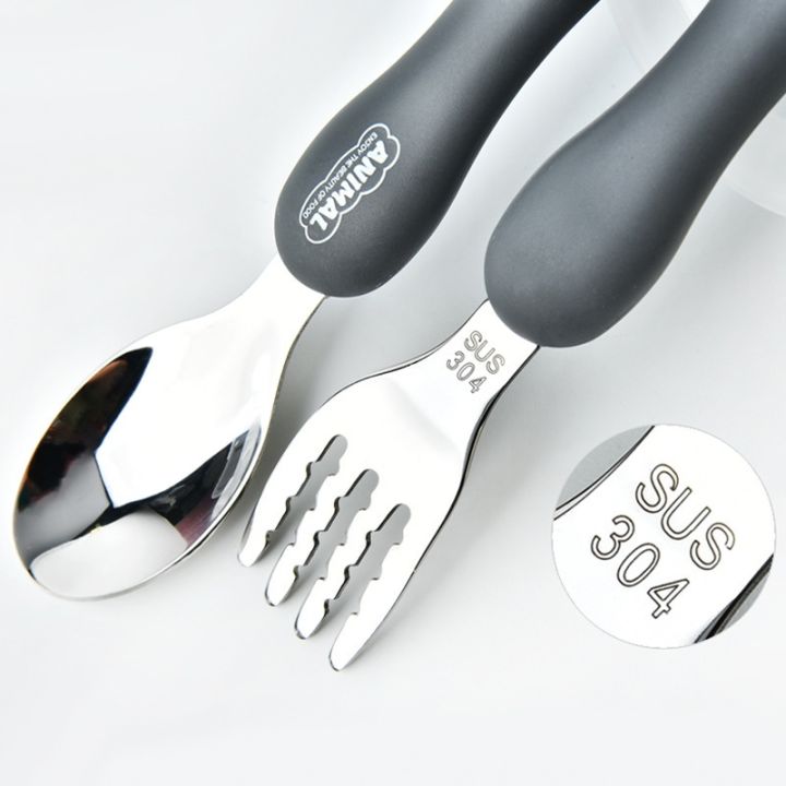 cartoon-creative-stainless-steel-cutlery-two-piece-set-fork-spoon-portable-student-children-39-s-cutlery-set-kitchen-supplies