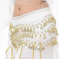 Belly Dance Belt Costumes Sequins Tassel Wholesale Hip Scarf for Women Belly Dancing Belts Indian Colors 128 Coin Dance Belt