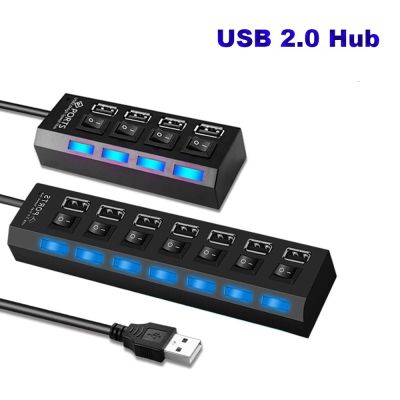 MSAXXZA USB ต่อขยายสำหรับแล็ปท็อป4พอร์ต2.0รางช่องยูเอสบีตัวขยายฮับ USB