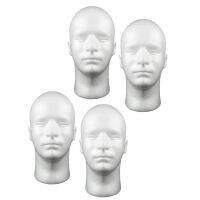 4Pcs Foam Male Head for Headsets Hairpiece F/Salon Male Foam Mannequin Wig Head