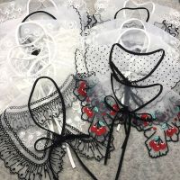 【cw】 Removable Fake Collar 2020 New Mesh Yarn Embroidery Korea Accessories