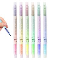 Colored Highlighter Pens 6pcs Double Ended Pastel Colors Highlighter Pens Soft Tips Everyday Markers Colored Highlighter For