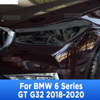 2ชิ้นไฟหน้ารถฟิล์มป้องกันปกฟื้นฟูใสสีดำ TPU สติ๊กเกอร์สำหรับ BMW 6 Series GT G32 2020อุปกรณ์เสริม