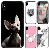 {L electronic shell} Sphynx Cat สำหรับ iPhone iPhone 11 12 13 14 Pro MAX Mini 5 5S SE 6 6S 7 8 Plus 10 X XR XS Hard เคสโทรศัพท์
