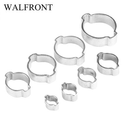 ❁㍿✁ 10pcs Hose ClampsZinc Plated Joiner Clamp Iron Galvanized Two-ear Hose Pipe Clamp 5-23mm for Fule Petrol Pipe Tube