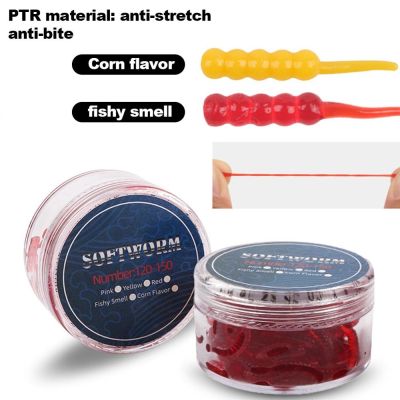 1Box Fishing Soft Trout Lure Silicone Bait Wobbler Swimbait Artificial Worm Baits 20mm Fishy Smell Tpr Eco-friendly Material