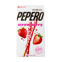 Lotte Pepero Strawberry ป๊อกกี้เกาหลี กล่องใหญ่ มี 8 กล่องเล็ก น้ำหนัก 256 กรัม BBF 13/2/24