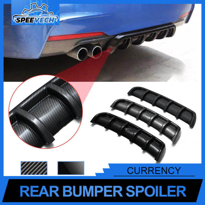 Universal Rear Bumper Chassis Spoiler Shark Deflector Diffuser 6 Fin
