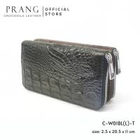 Prang Crocodile Leather Long Zipped Wallet กระเป๋าสตางค์ ซิปเดี๋ยว หนังจระเข้ C-W01BL(L)-T