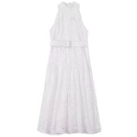 European and American style new summer womens belt hollow embroidery sleeveless midi dress 2292974 251