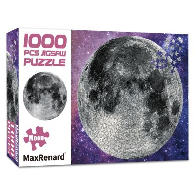 Jigsaw Puzzle 1000 Pieces for Adult Round Puzzle Toy The Moon Family Game Home Wall Decoration Space Gift
