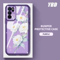 YBD เคสโทรศัพท์ สำหรับ OPPO A16S A16 A54S 4G Camellia Flower ลวดลายโปร่งใสฟิล์มเลนส์สี TPU Carmera แบบนิ่ม