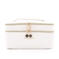 【cw】Double Layer Cosmetic Bag Multifunctional White Beauty Bags; Belt Pocket Makeup Bag Toiletry Bag 20*12*12cm; 5 Colors