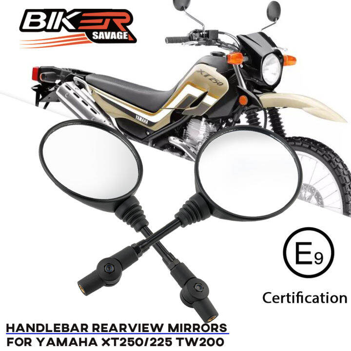 E9 Motorcycle Handle Rearview Mirrors For YAMAHA XT250 XT225 SEROW