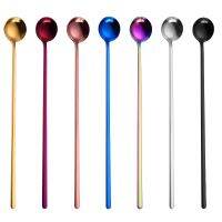 Color Stir Handle Dessert Spoons Eco-Friendly Tableware Supplies