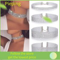 PIEPING เครื่องประดับงานแต่งงาน เครื่องประดับคู่ องค์ประกอบคอ Diamante สร้อยคอ ปลอกคอสร้อยคอ เครื่องประดับ Rhinestone