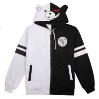 เสื้อแจ็กเก็ตคอสเพลย์ แขนยาว มีฮู้ด ลายการ์ตูนอนิเมะ Monokuma Bear Danganronpa Trigger Happy Havoc สําหรับปาร์ตี้ฮาโลวีน