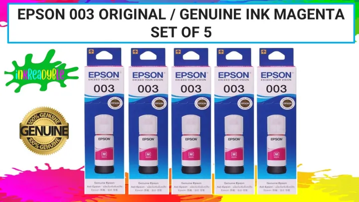 Epson 003 Magenta Original Ink Bottle C13t00v300 Set Of 5 Lazada Ph 3499