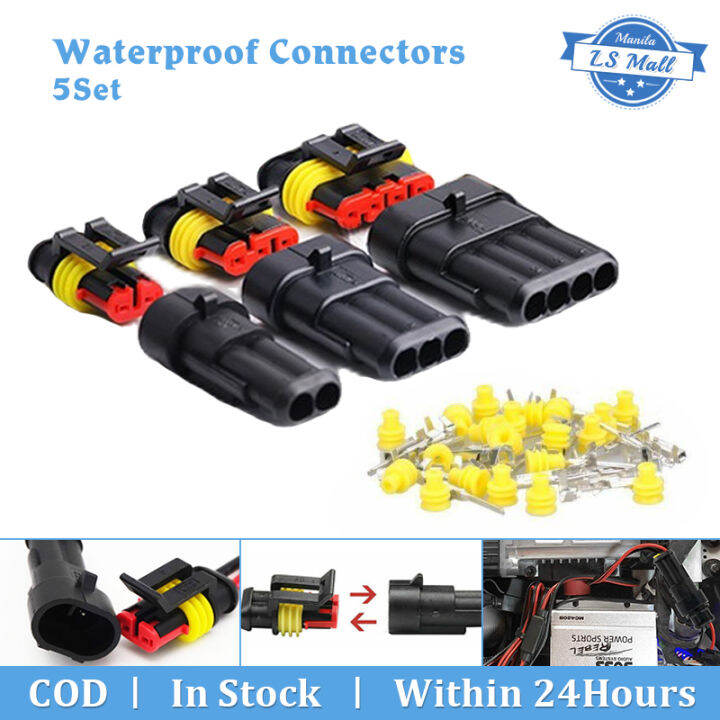 15 Kits 2/3/4 Pin Waterproof Automotive Electrical Connectors