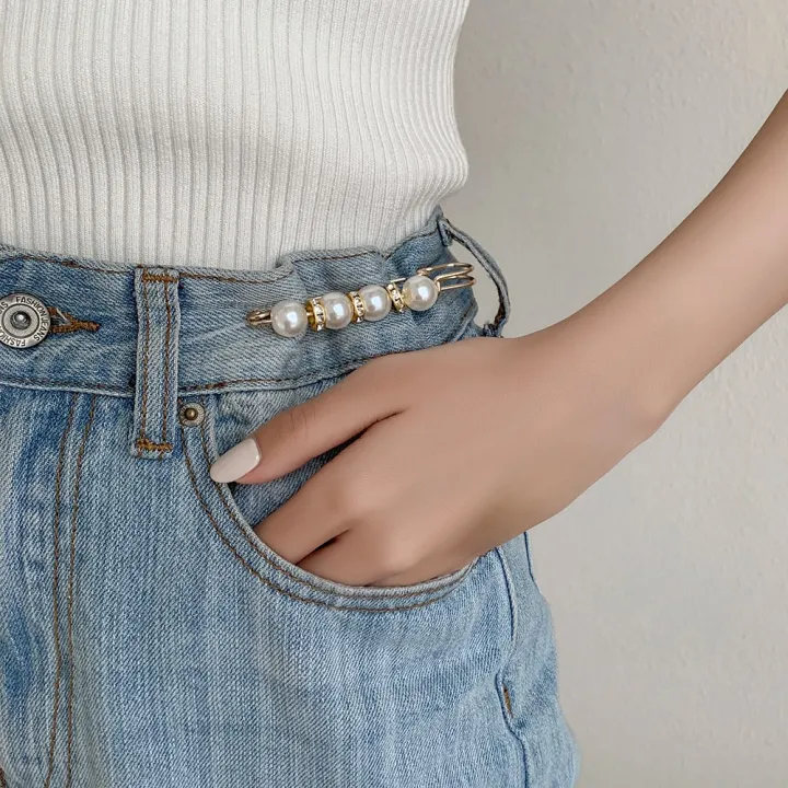 Pants Waist Pearl Needle Fixed Clothing Anti Gum Female Pants